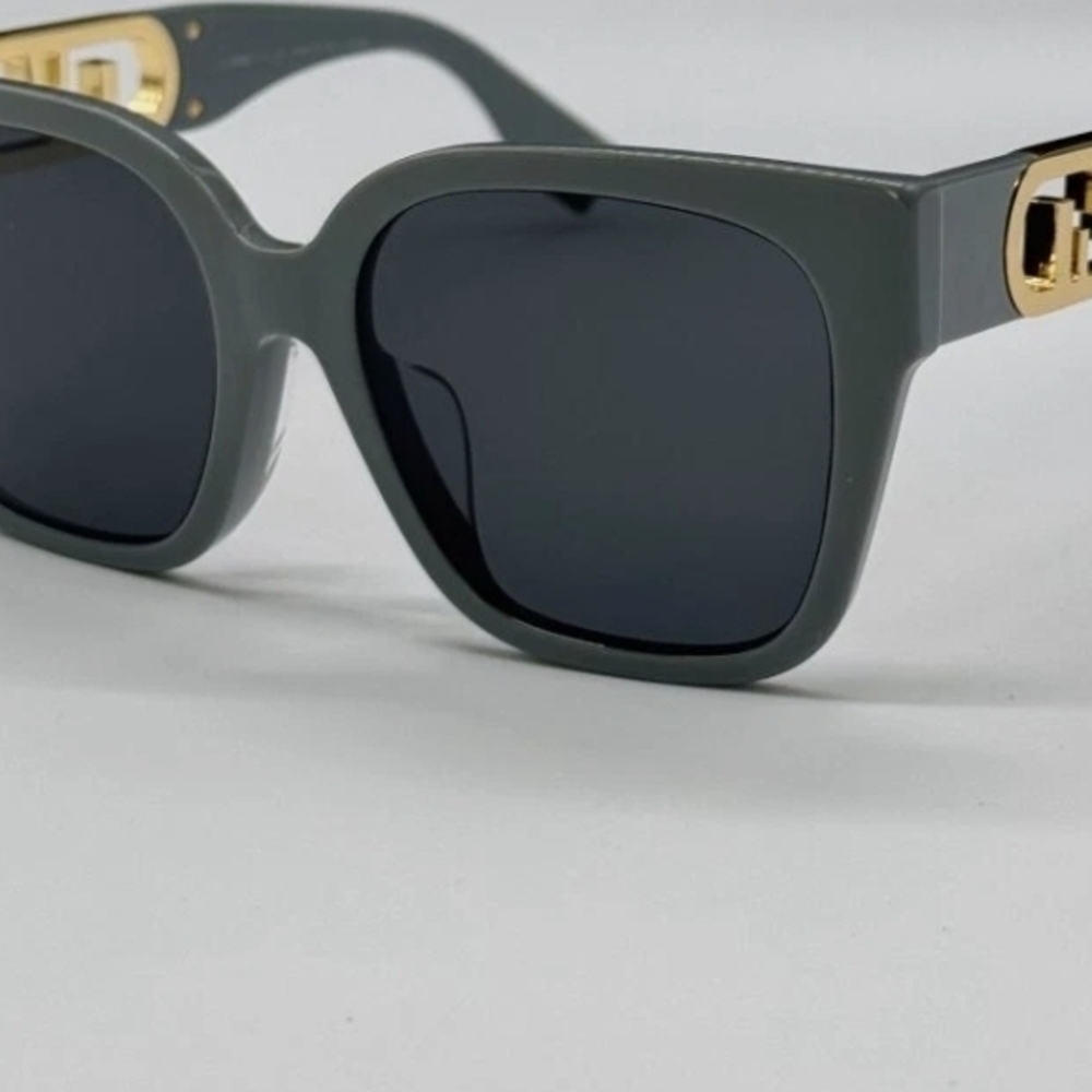 Fendi Gray Sunglasses with Gold Accents - Picture 3 of 6